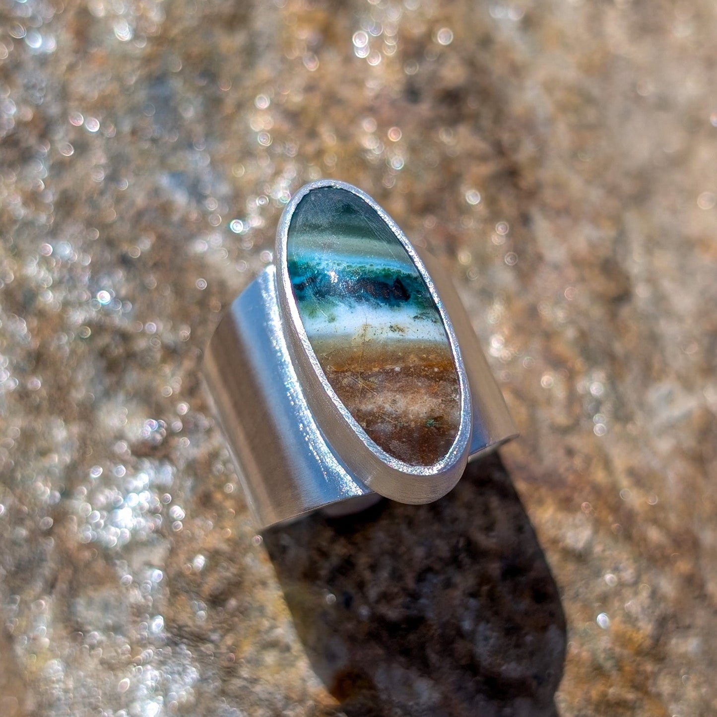 TERRA - Silver ring with Variscite