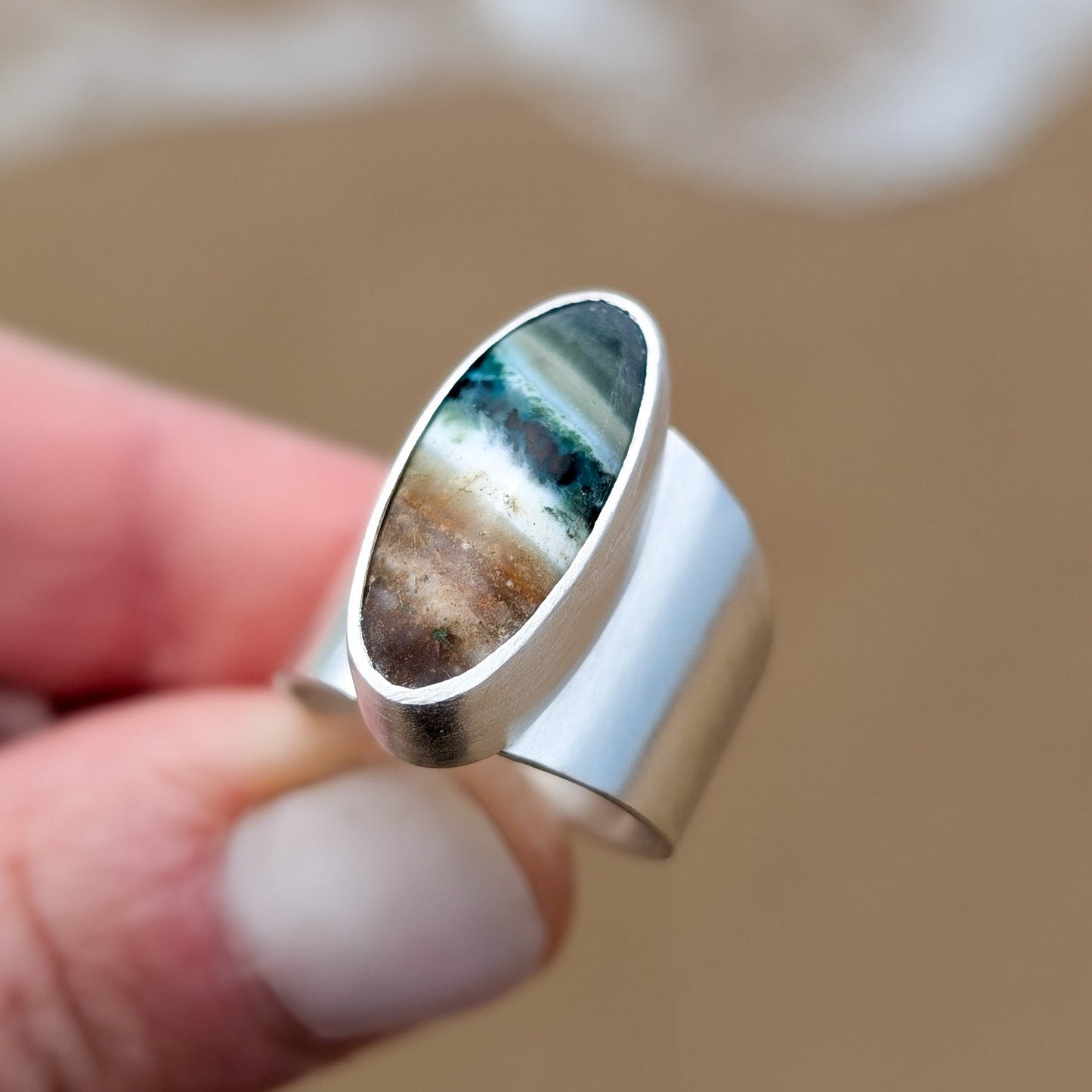 TERRA - Silver ring with Variscite
