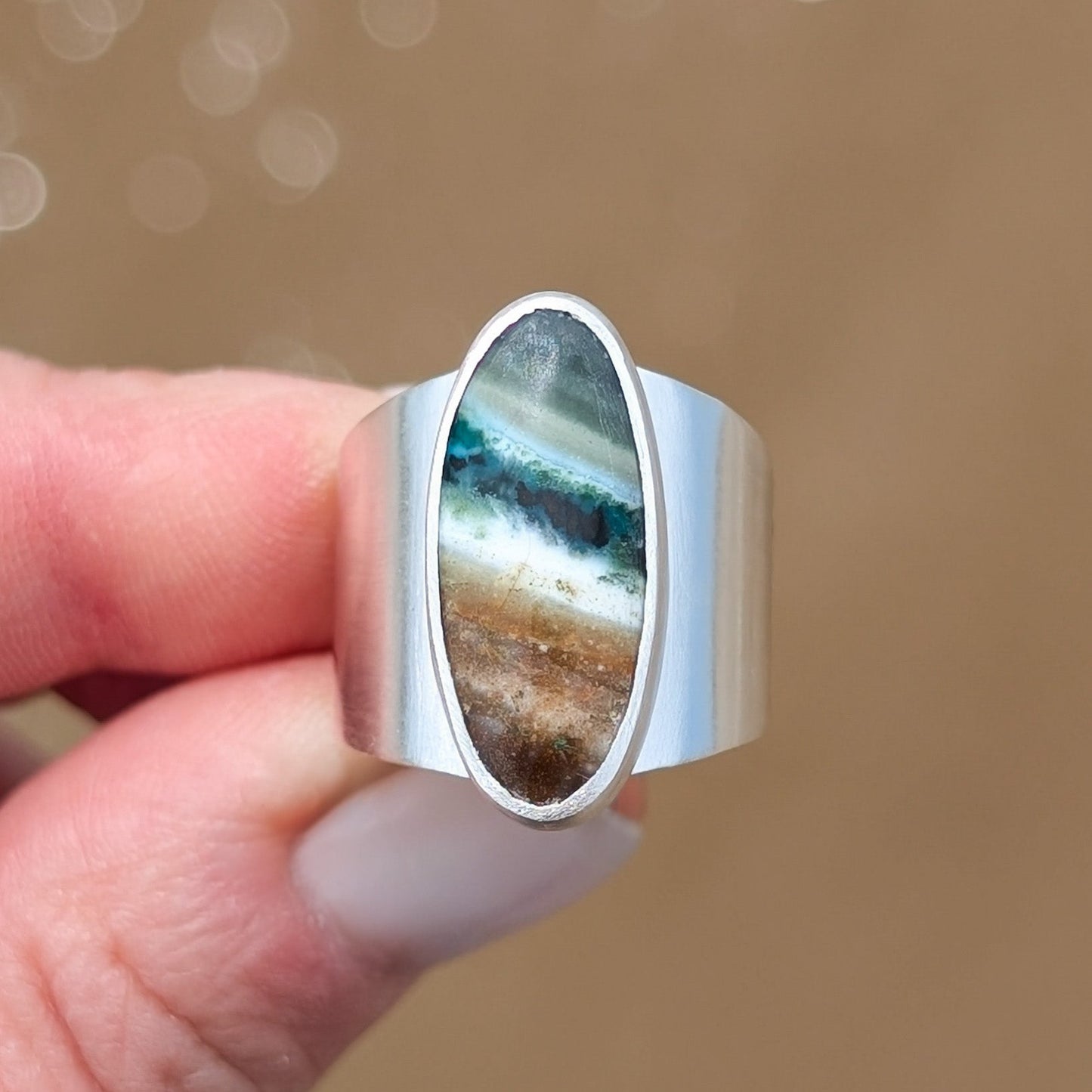 TERRA - Silver ring with Variscite