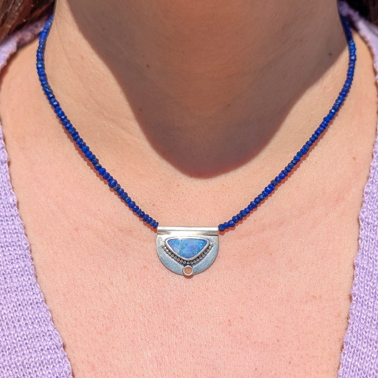 Colgante de plata con ópalo australiano