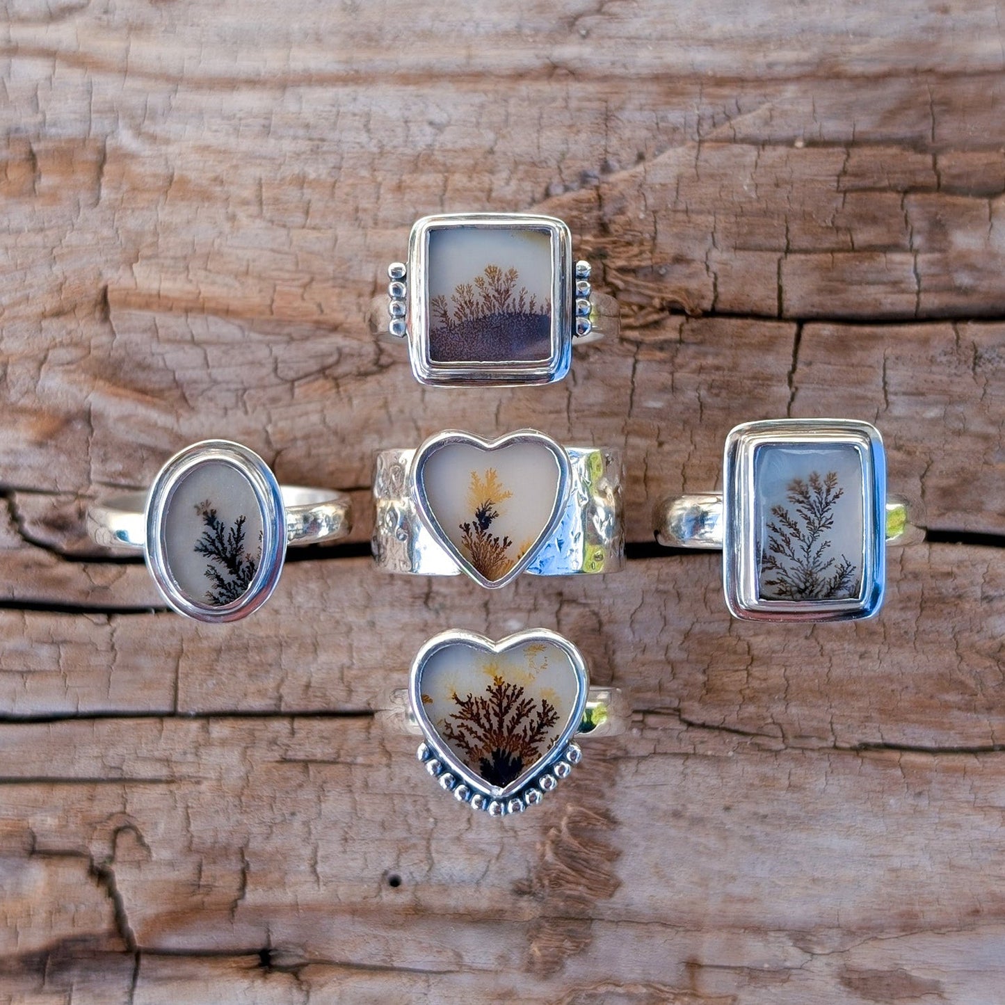 Anillo de plata con ágata dendritica