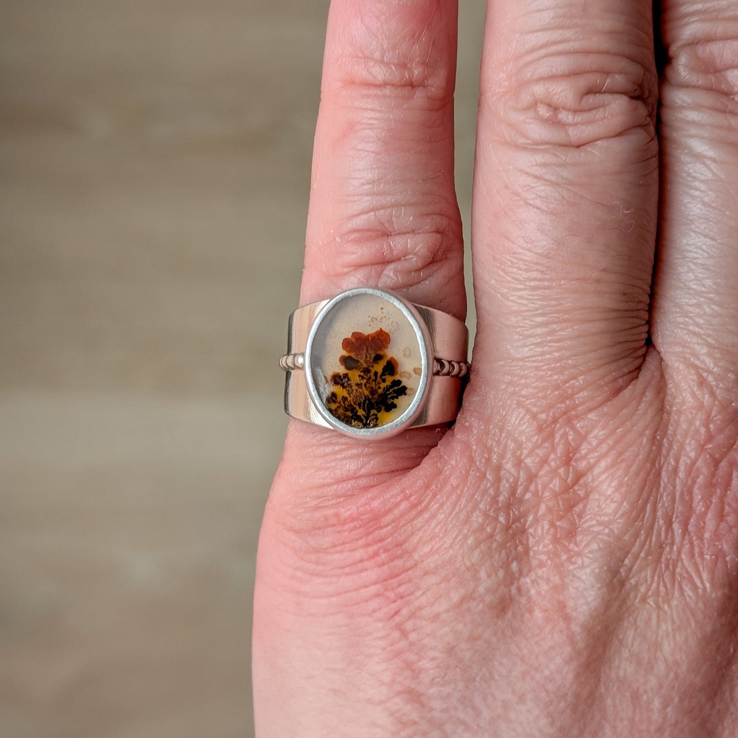 Anillo ágata dendrítica