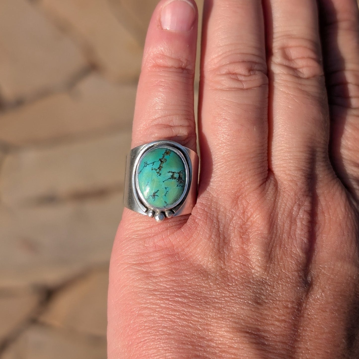 Anillo de plata con turquesa