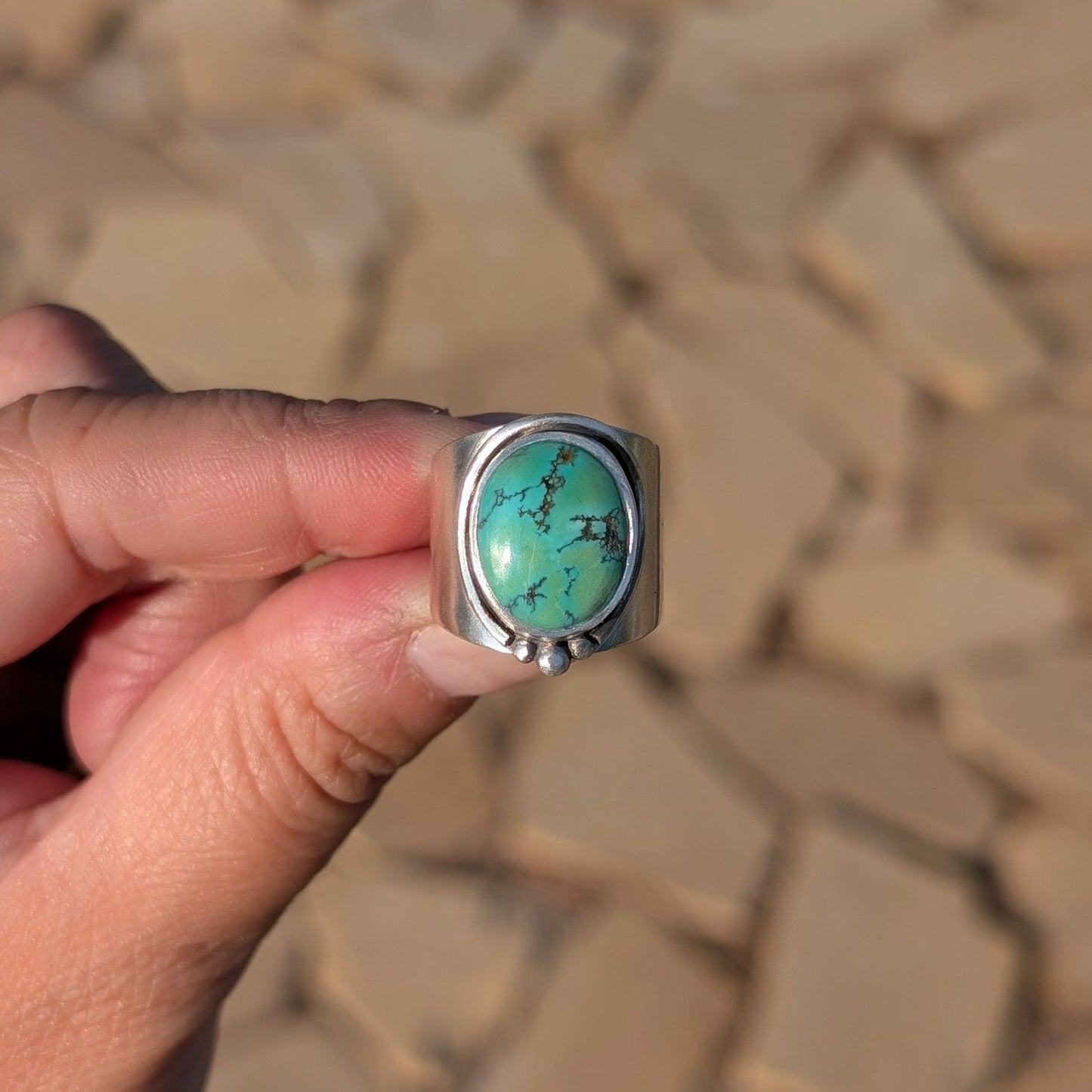Anillo de plata con turquesa
