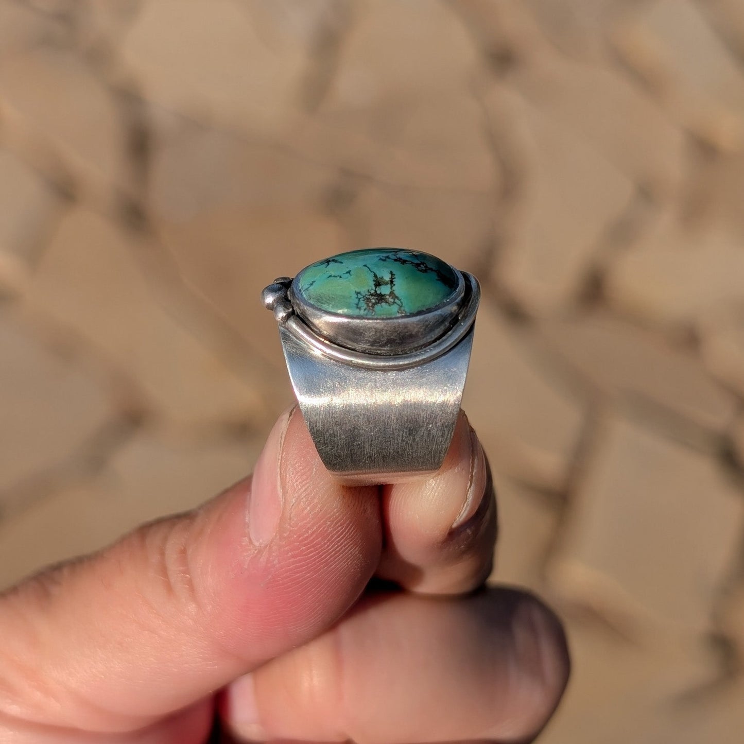 Anillo de plata con turquesa