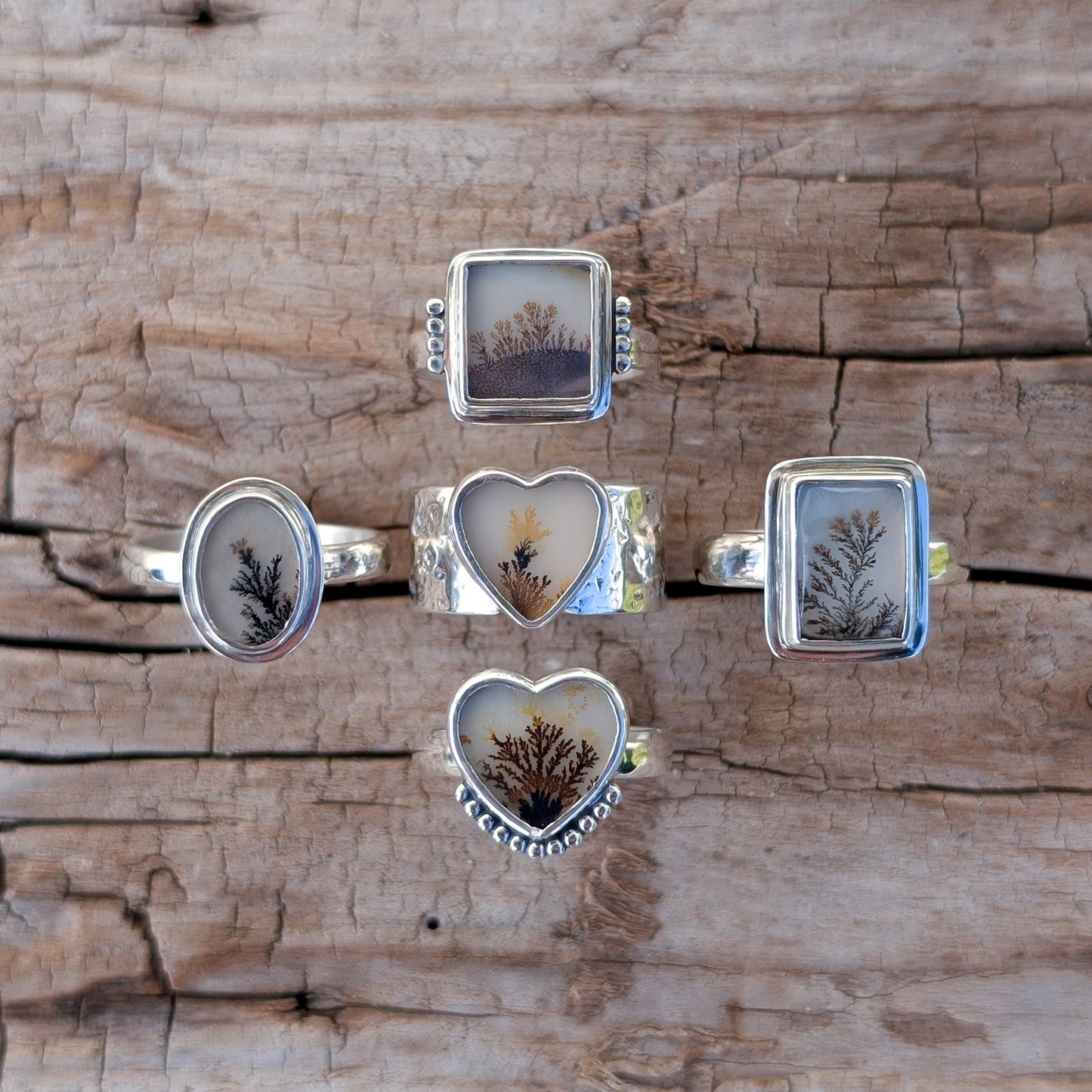 Anillo de plata con ágata dendrítica