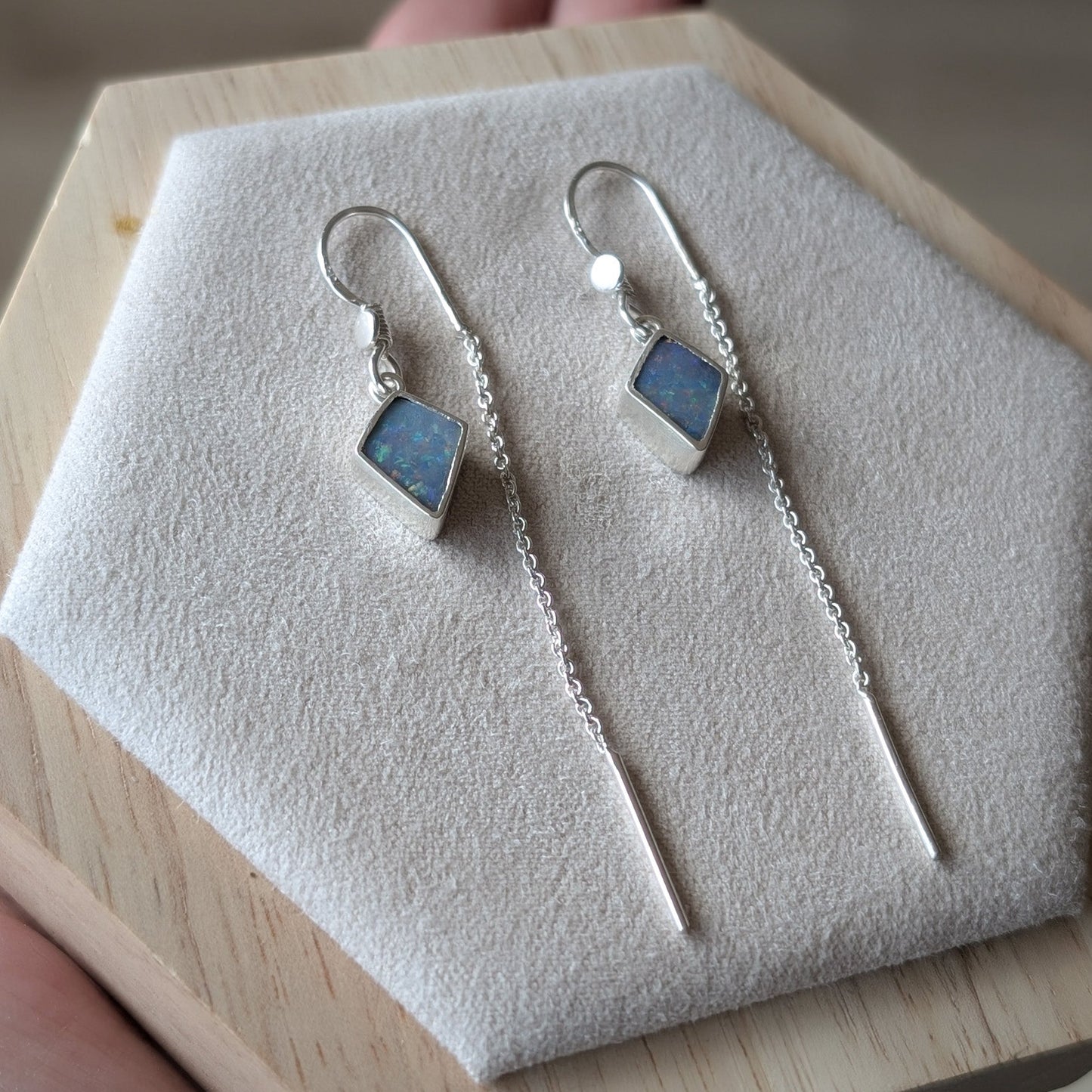 LENAH - Pendientes de plata con doblete de ópalo australiano