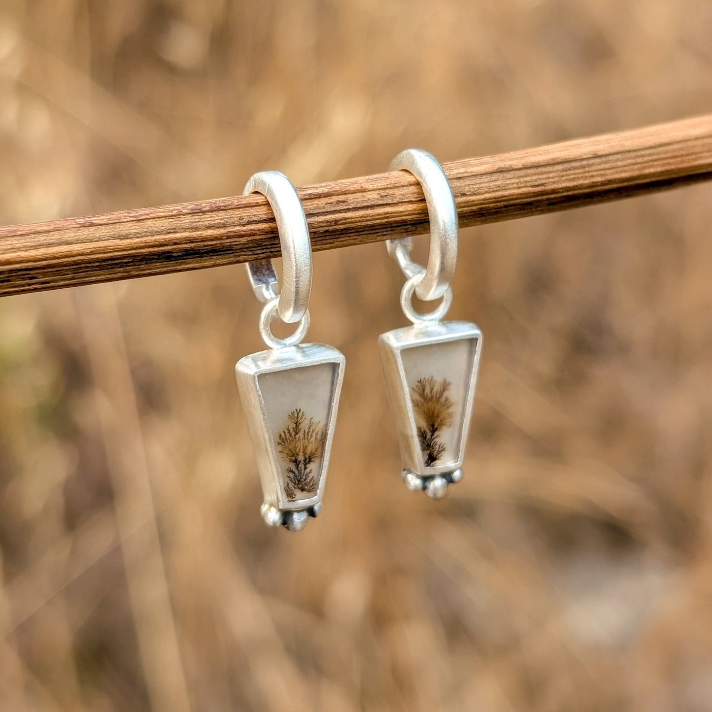 Pendientes con ágatas dendríticas