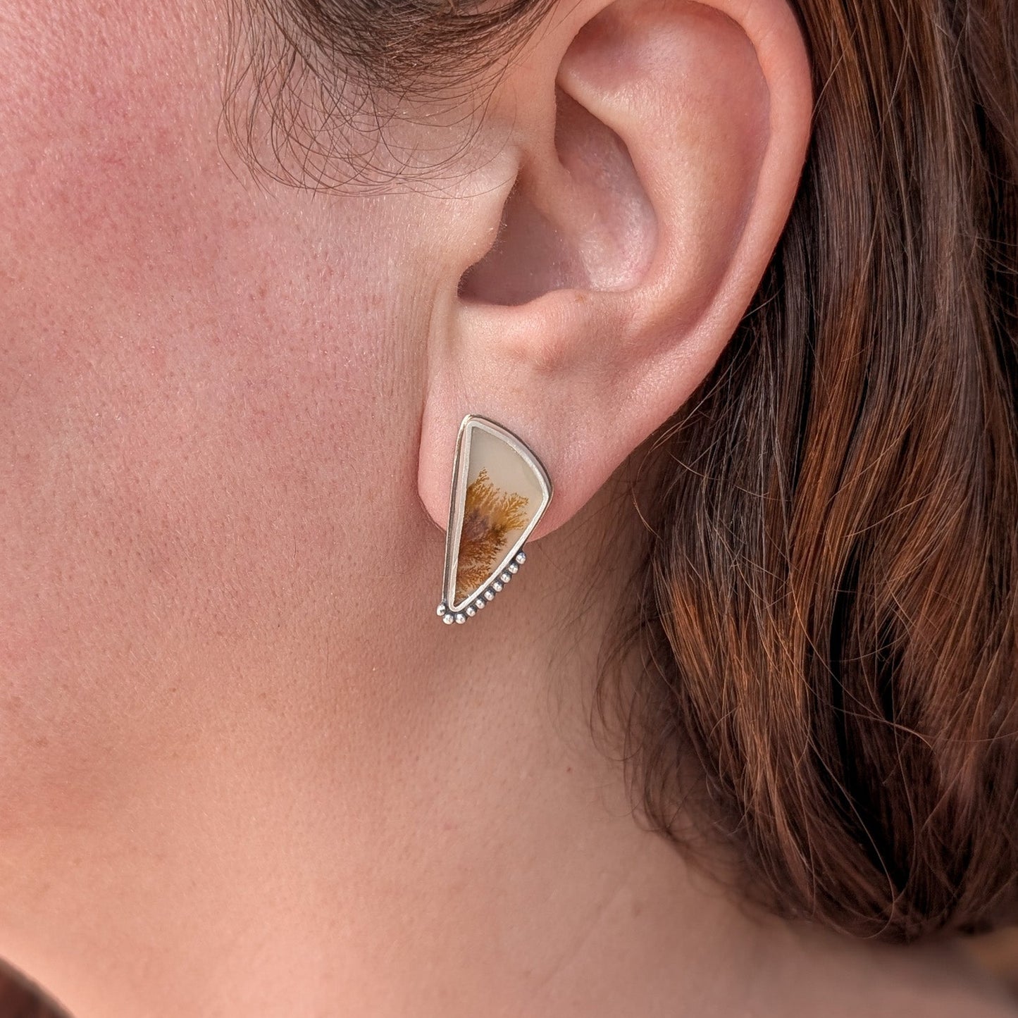 Pendientes de ágata dendrítica