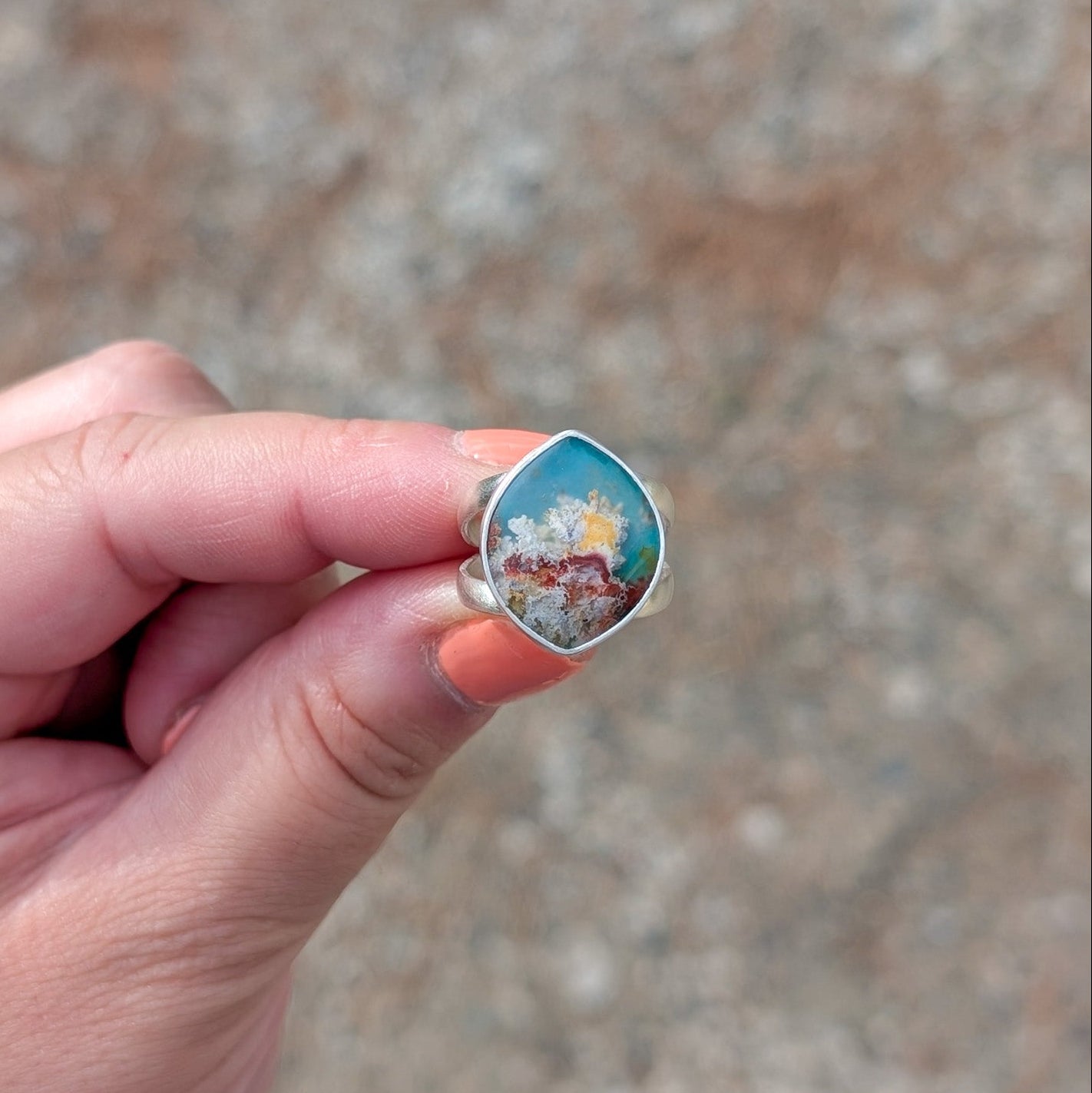 Anillo Arrecife Agata Pluma