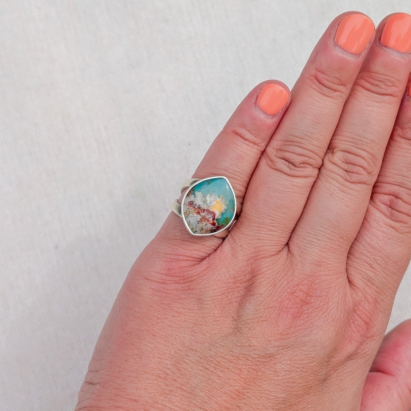 Anillo Arrecife Agata Pluma