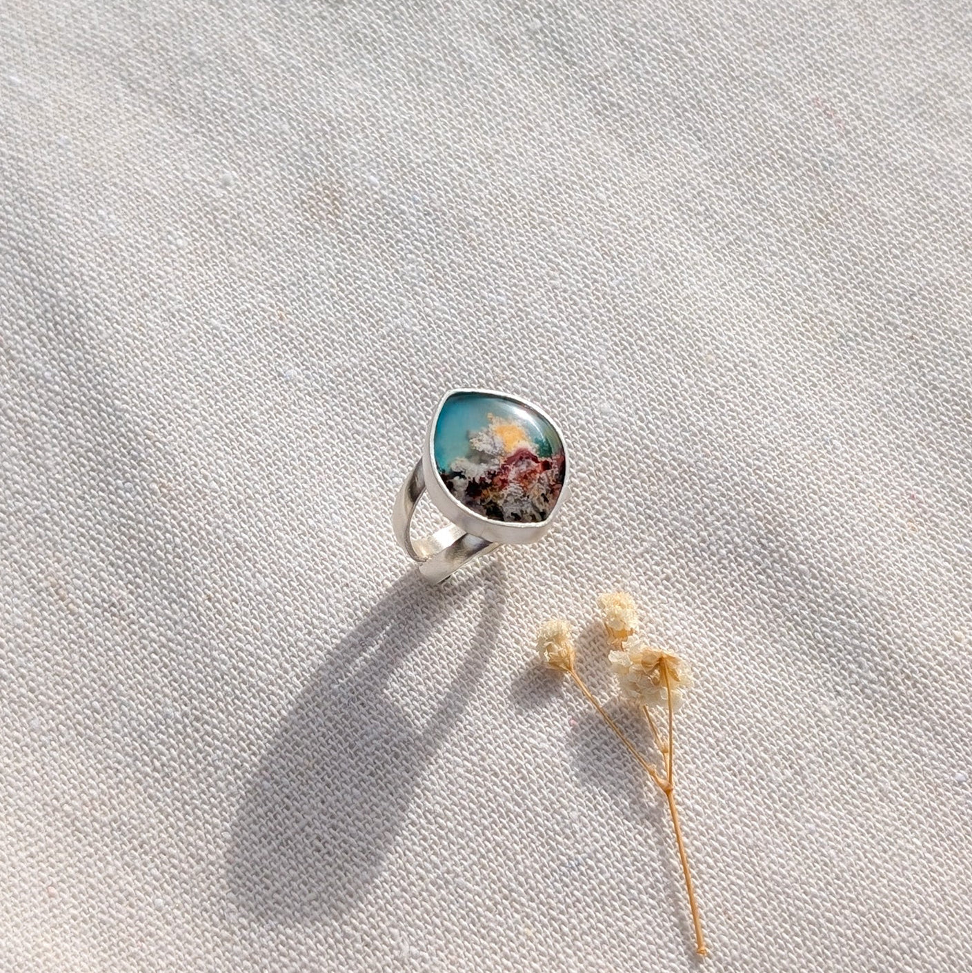 Anillo Arrecife Agata Pluma
