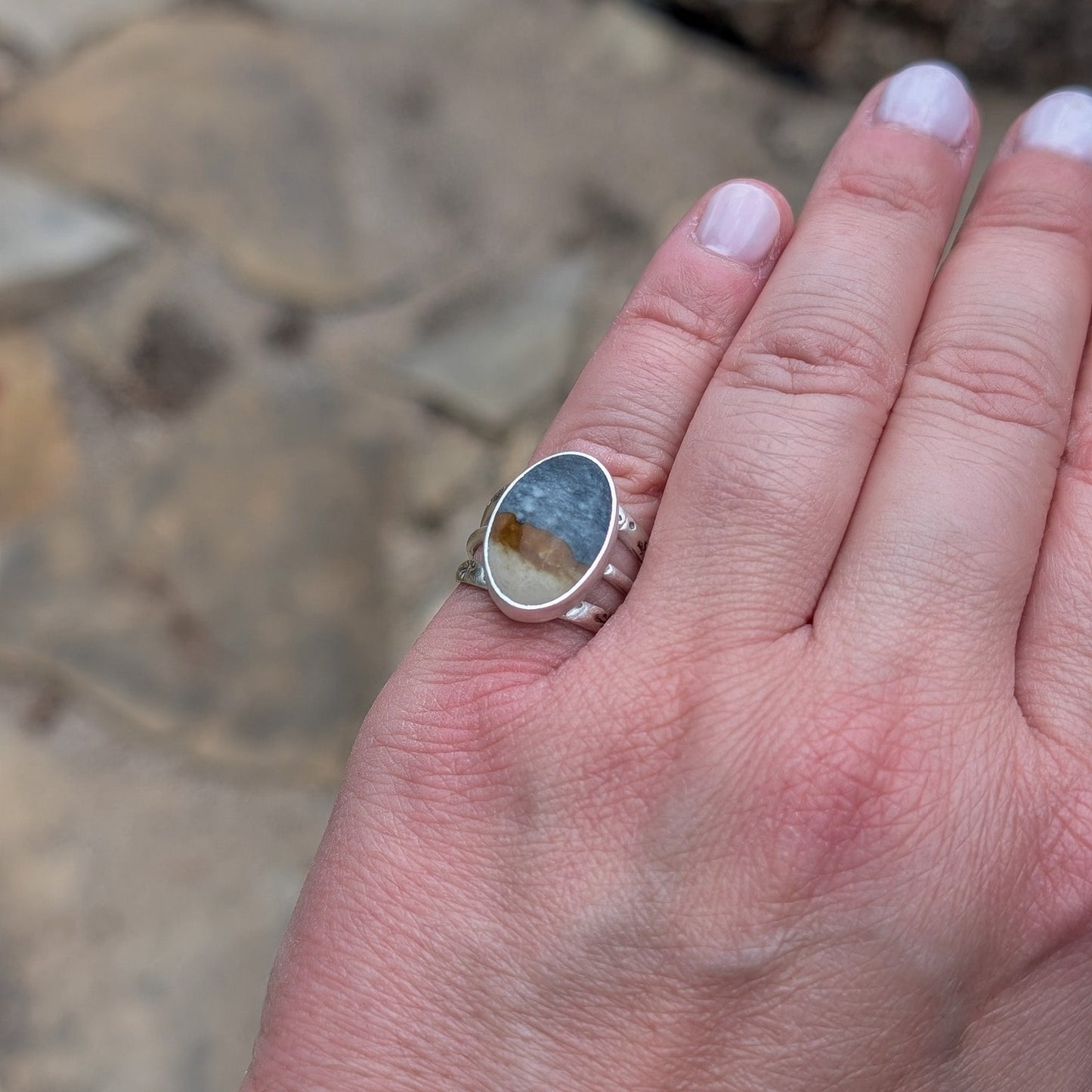 Anillo de plata Starry Night Jaspe 