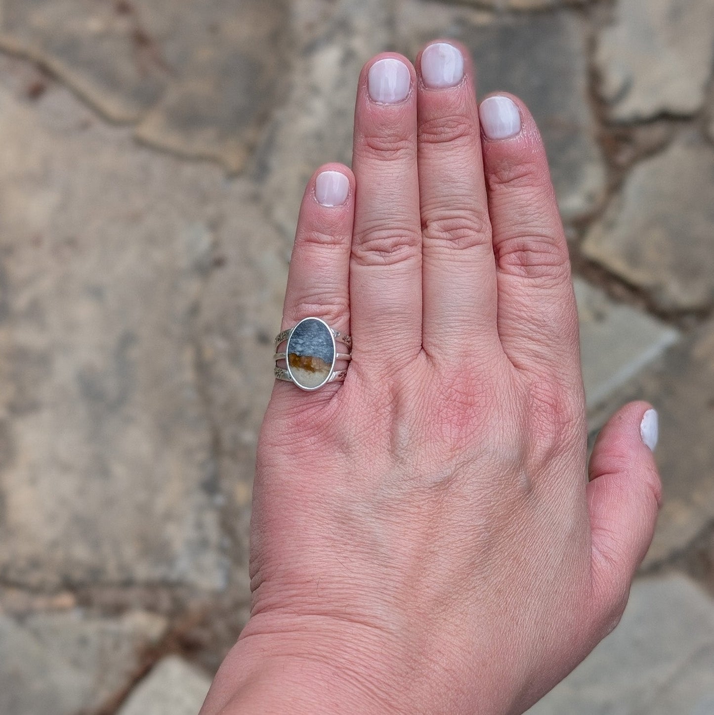 Anillo de plata Starry Night Jaspe 