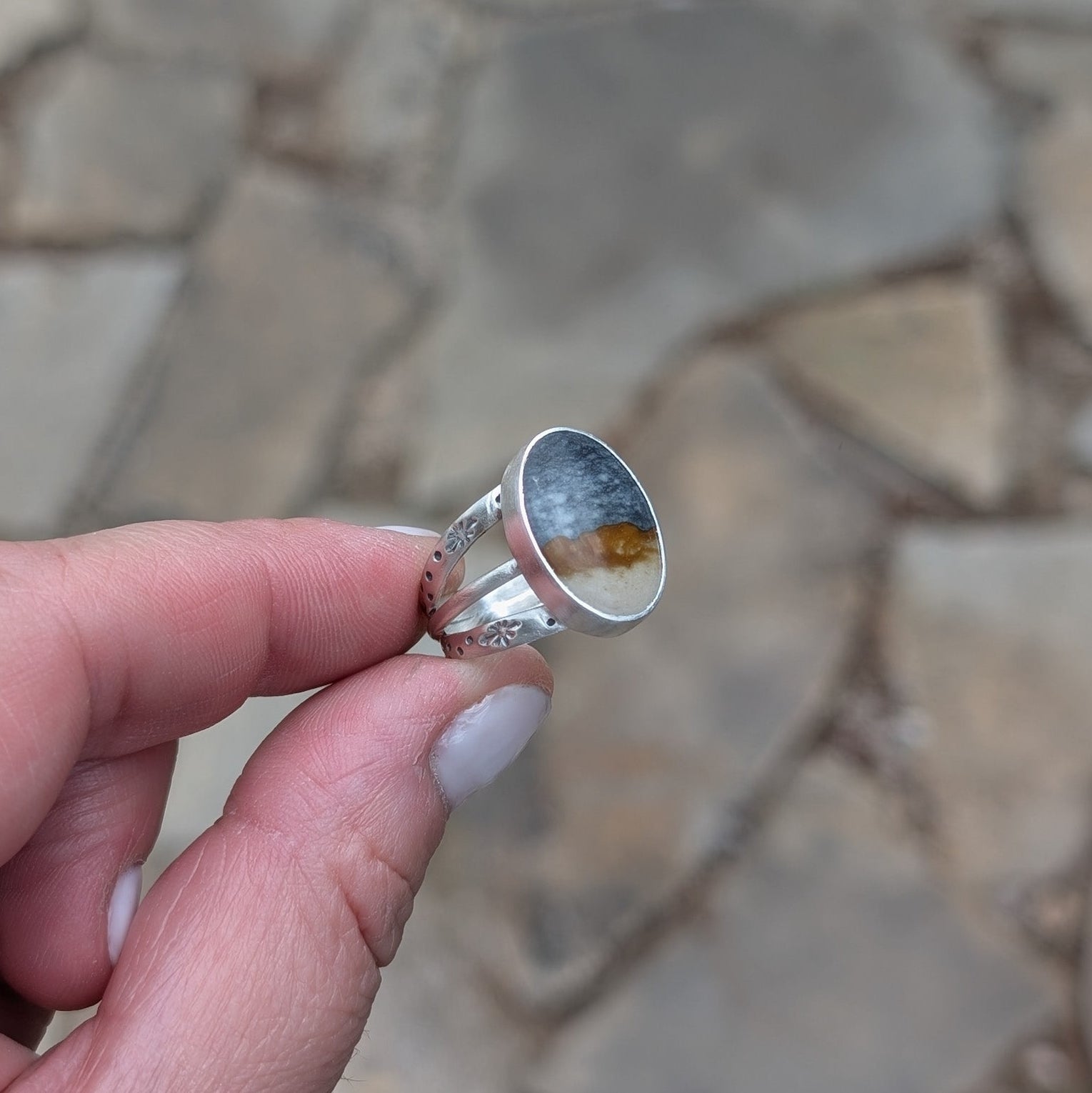 Anillo de plata Starry Night Jaspe 