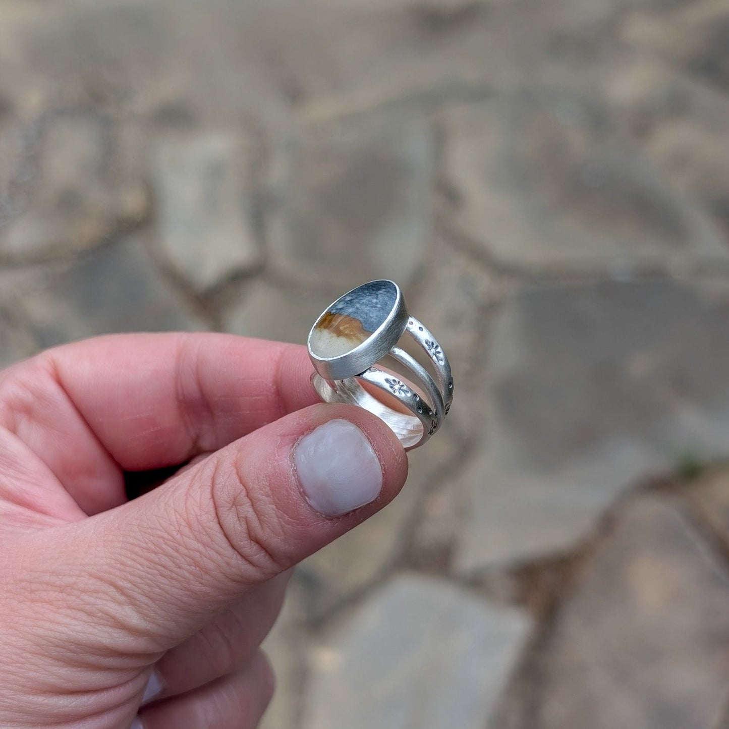 Anillo de plata Starry Night Jaspe 