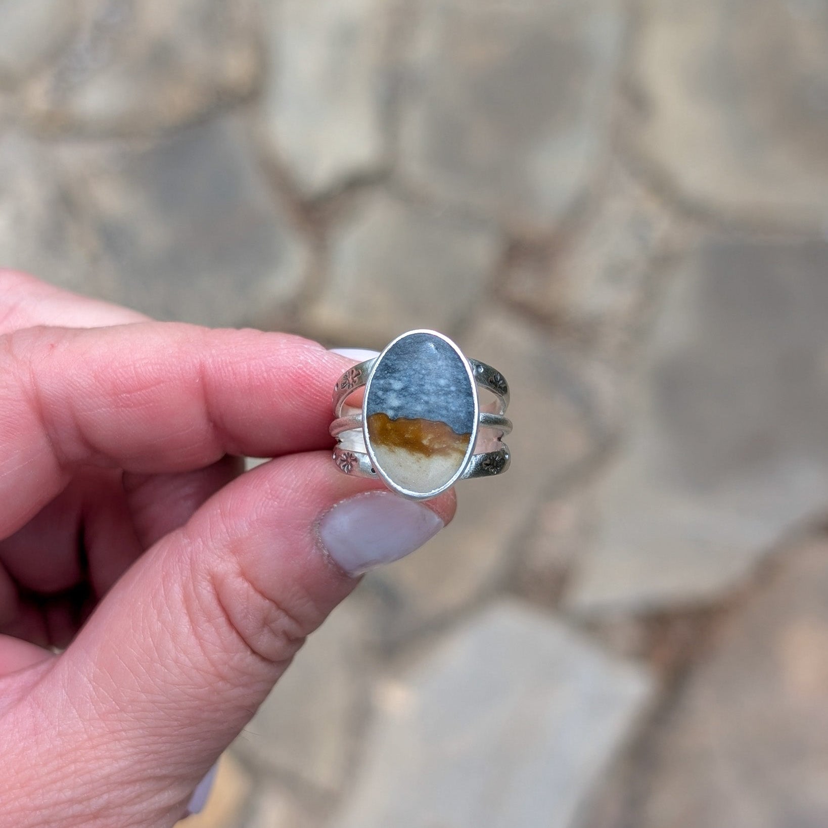 Anillo de plata Starry Night Jaspe 