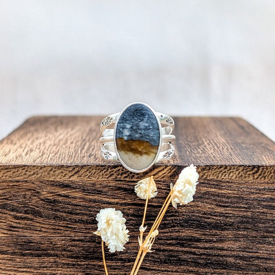 Anillo de plata Starry Night Jaspe 