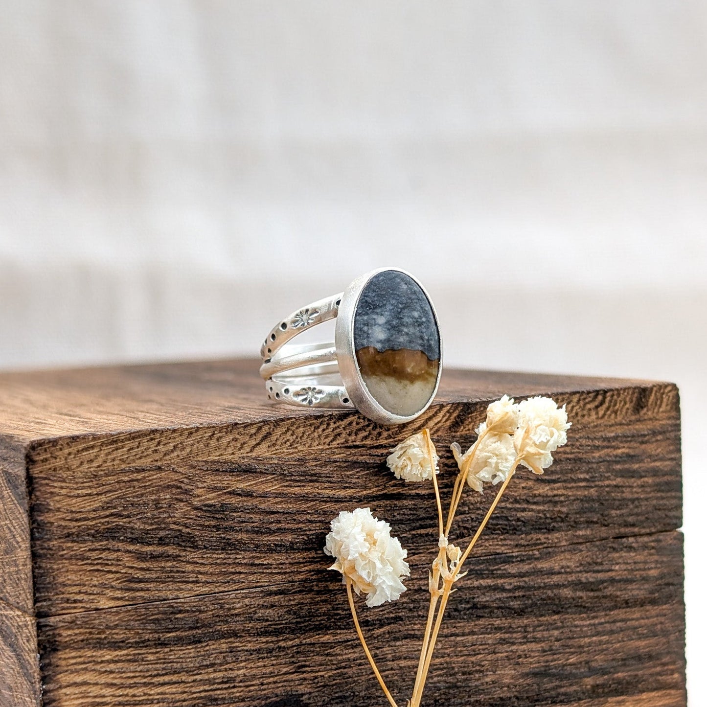 Anillo de plata Starry Night Jaspe 