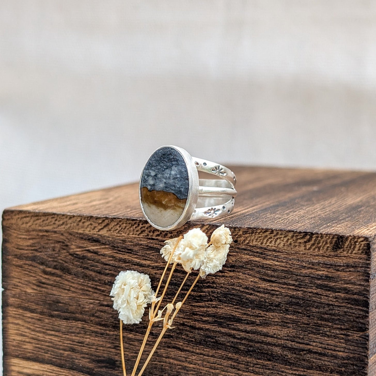 Anillo de plata Starry Night Jaspe 