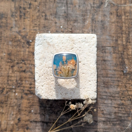 Anillo Arrecife con ágata pluma