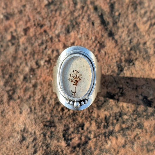 Anillo de plata con ágata dendrítica