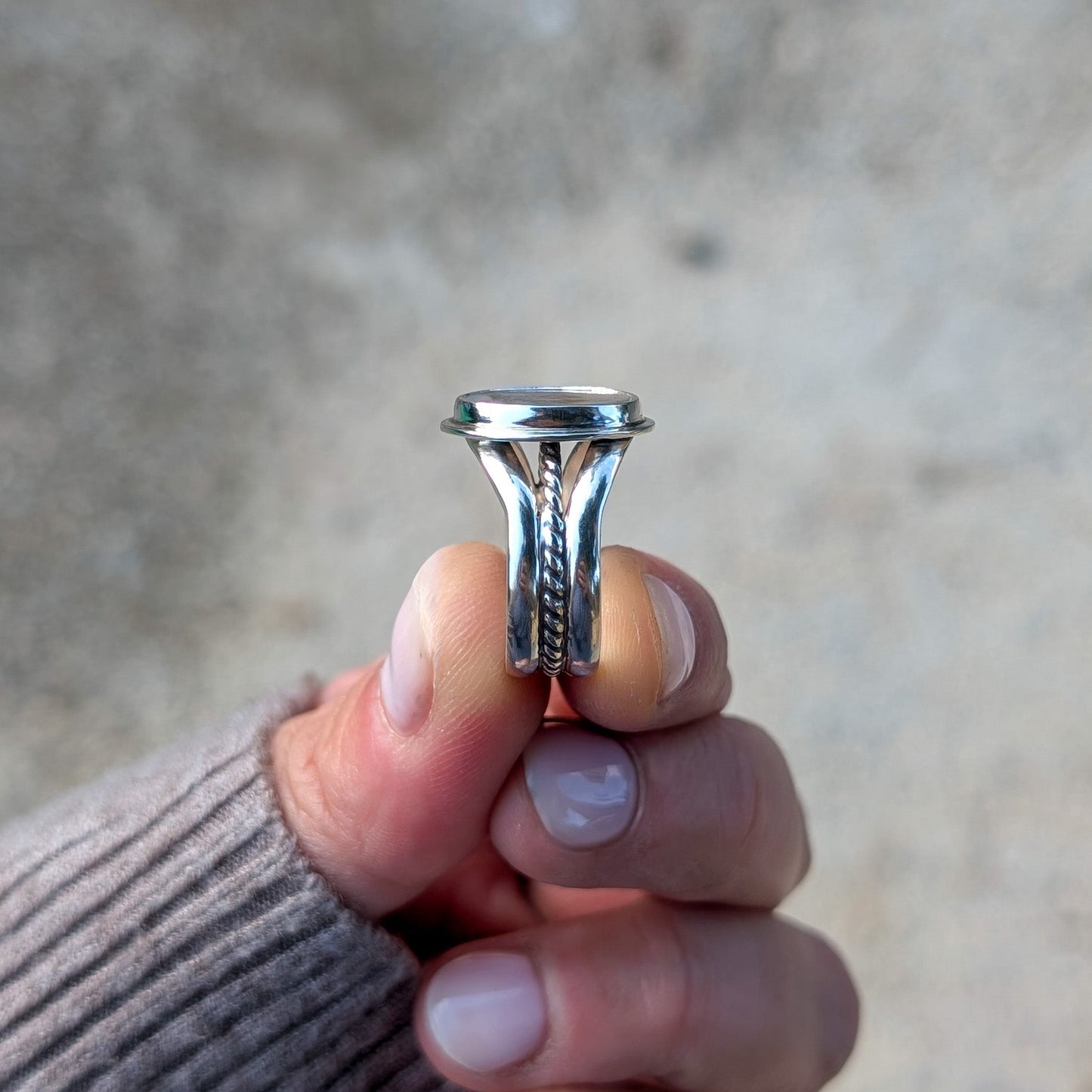 Anillo de plata con ágata dendrítica