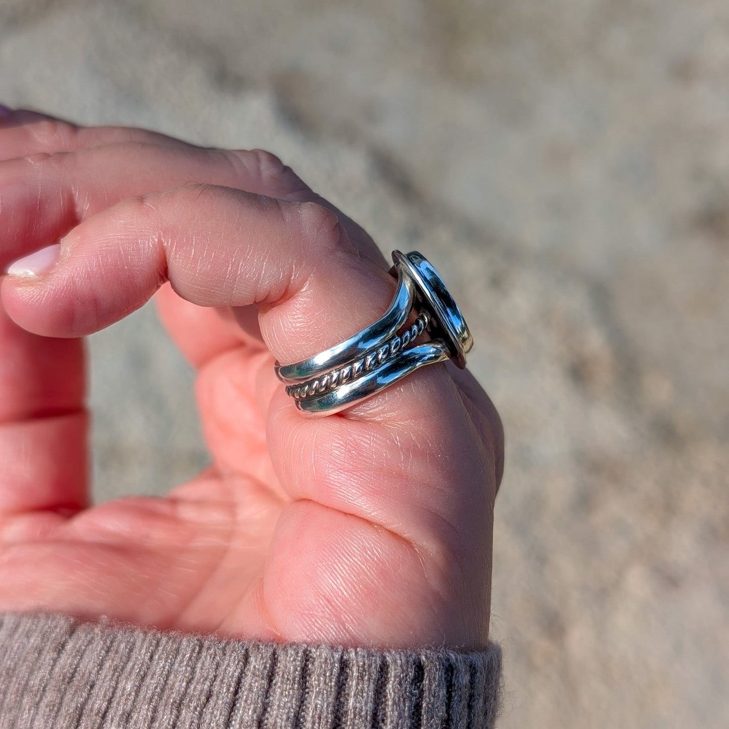 Anillo de plata con ágata dendrítica