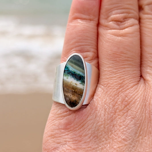 TERRA - Silver ring with Variscite
