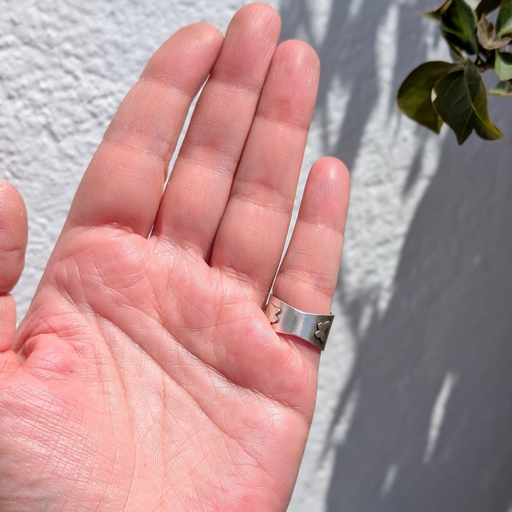 Anillo de plata con mariposas y Turquesa
