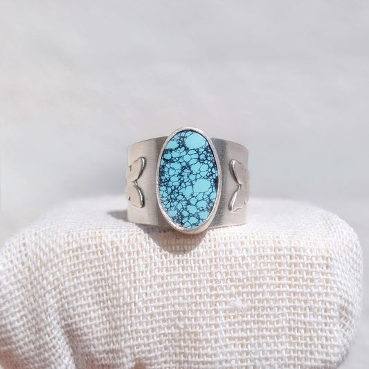 Anillo de plata con mariposas y Turquesa