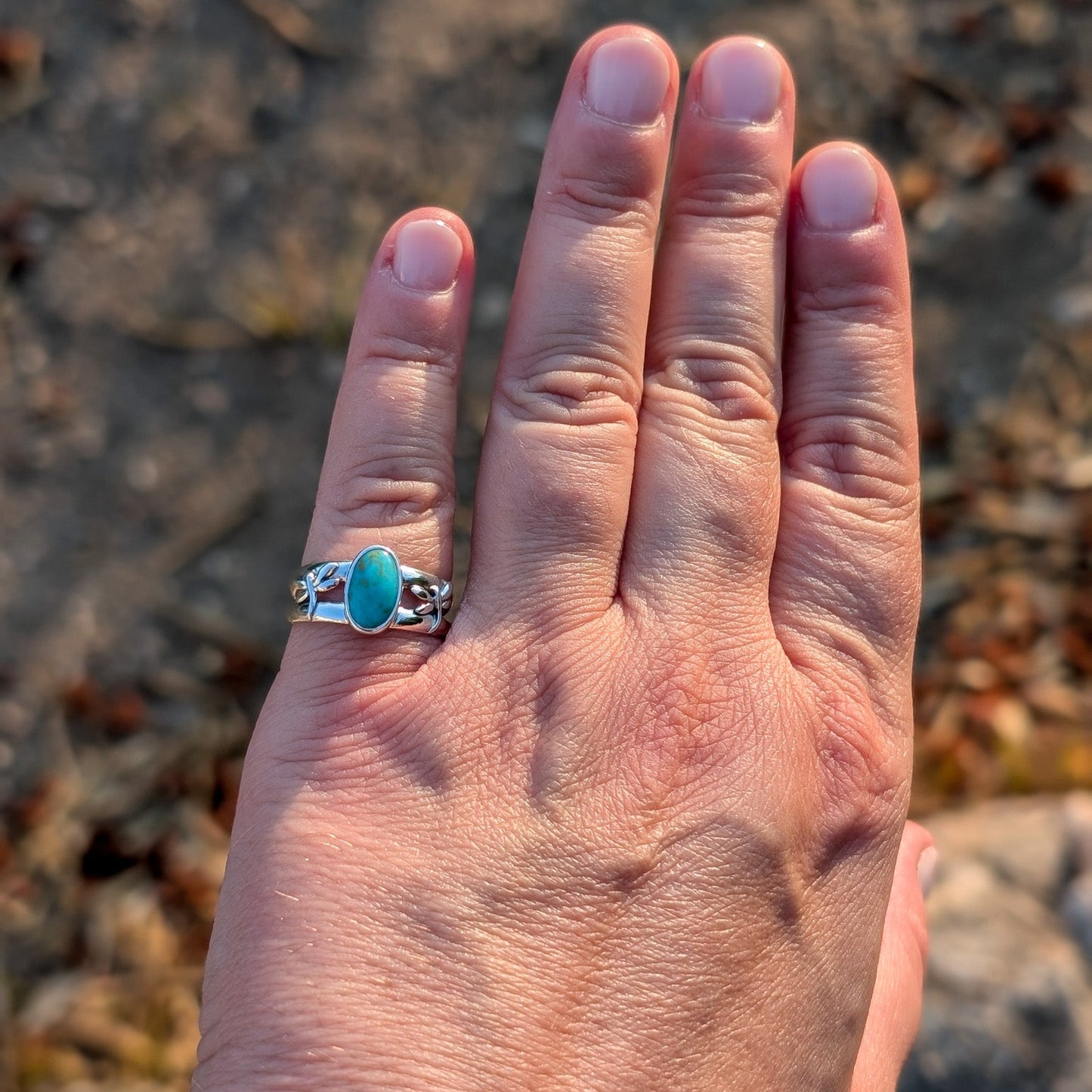 Anillo de plata con Turquesa y Libelulas