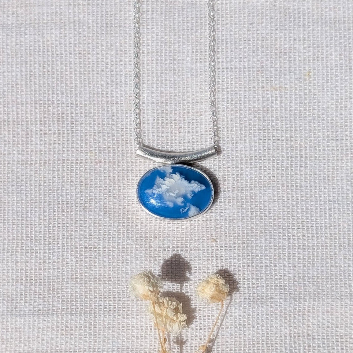 Colgante Agata Pluma Cielo