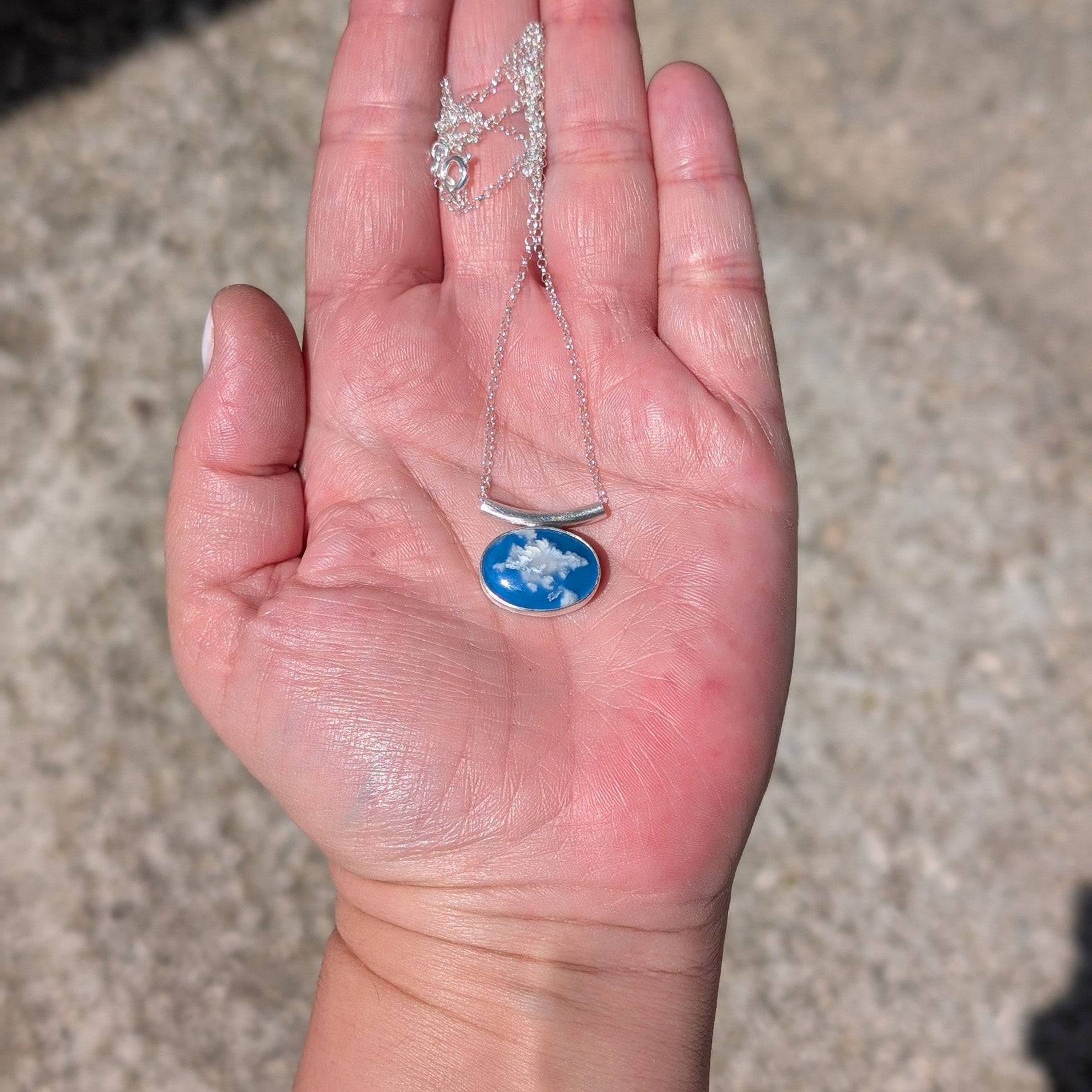 Colgante Agata Pluma Cielo