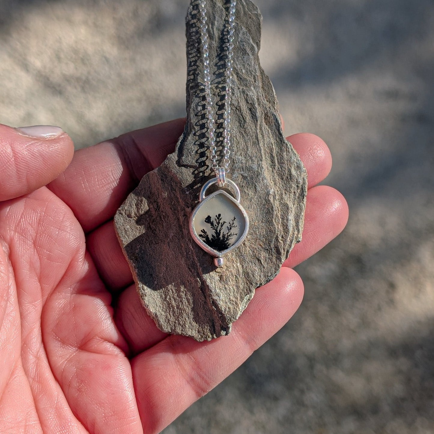 Colgante de plata con ágata dendrítica