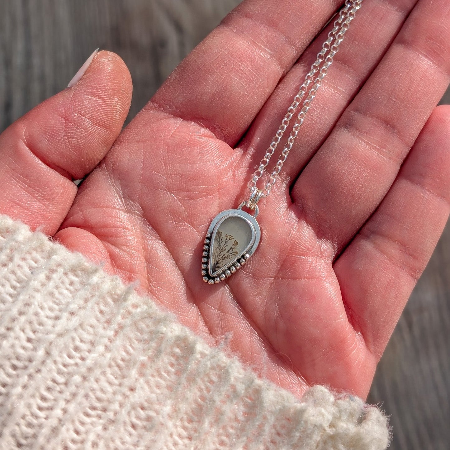 Colgante de plata con ágata dendritica