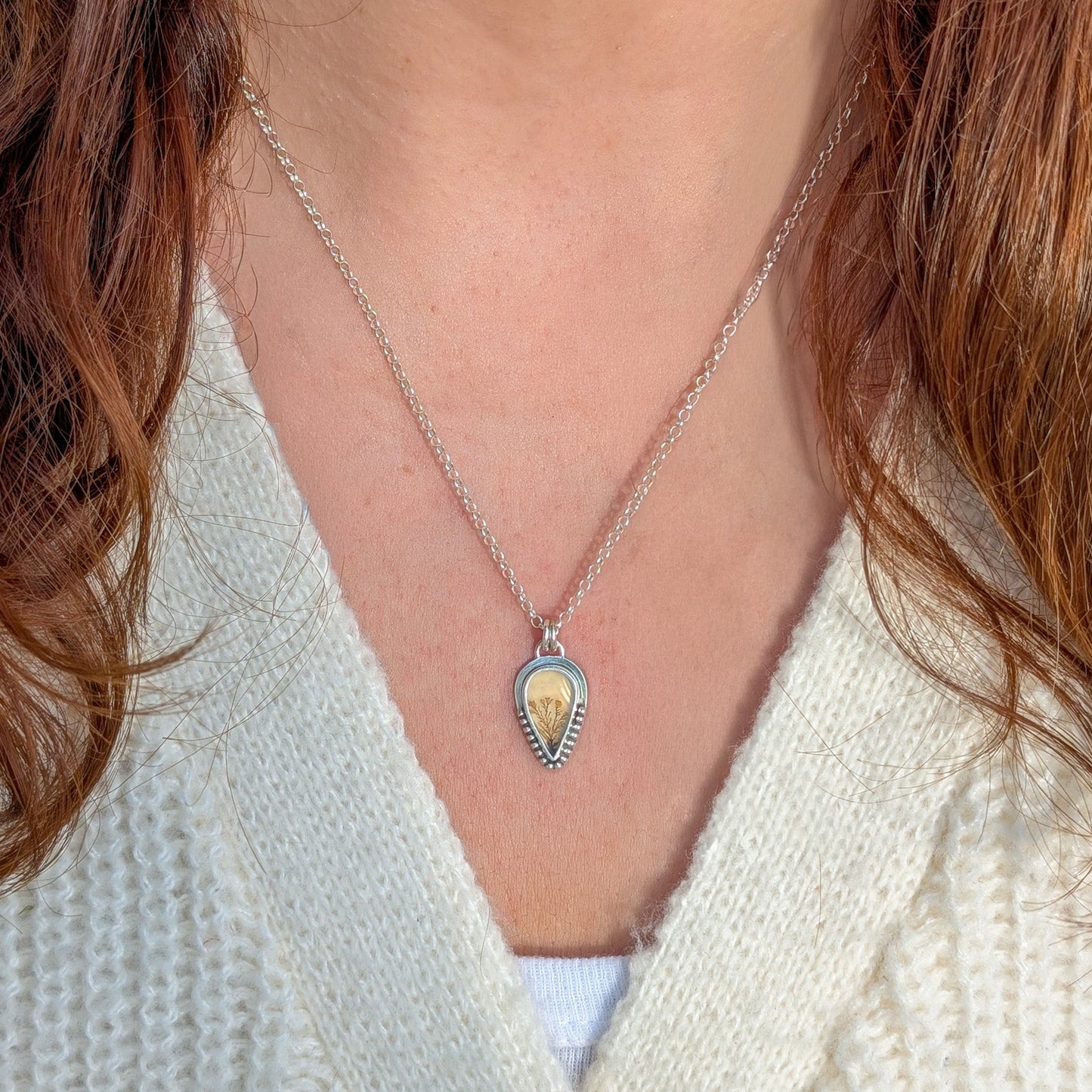 Colgante de plata con ágata dendritica