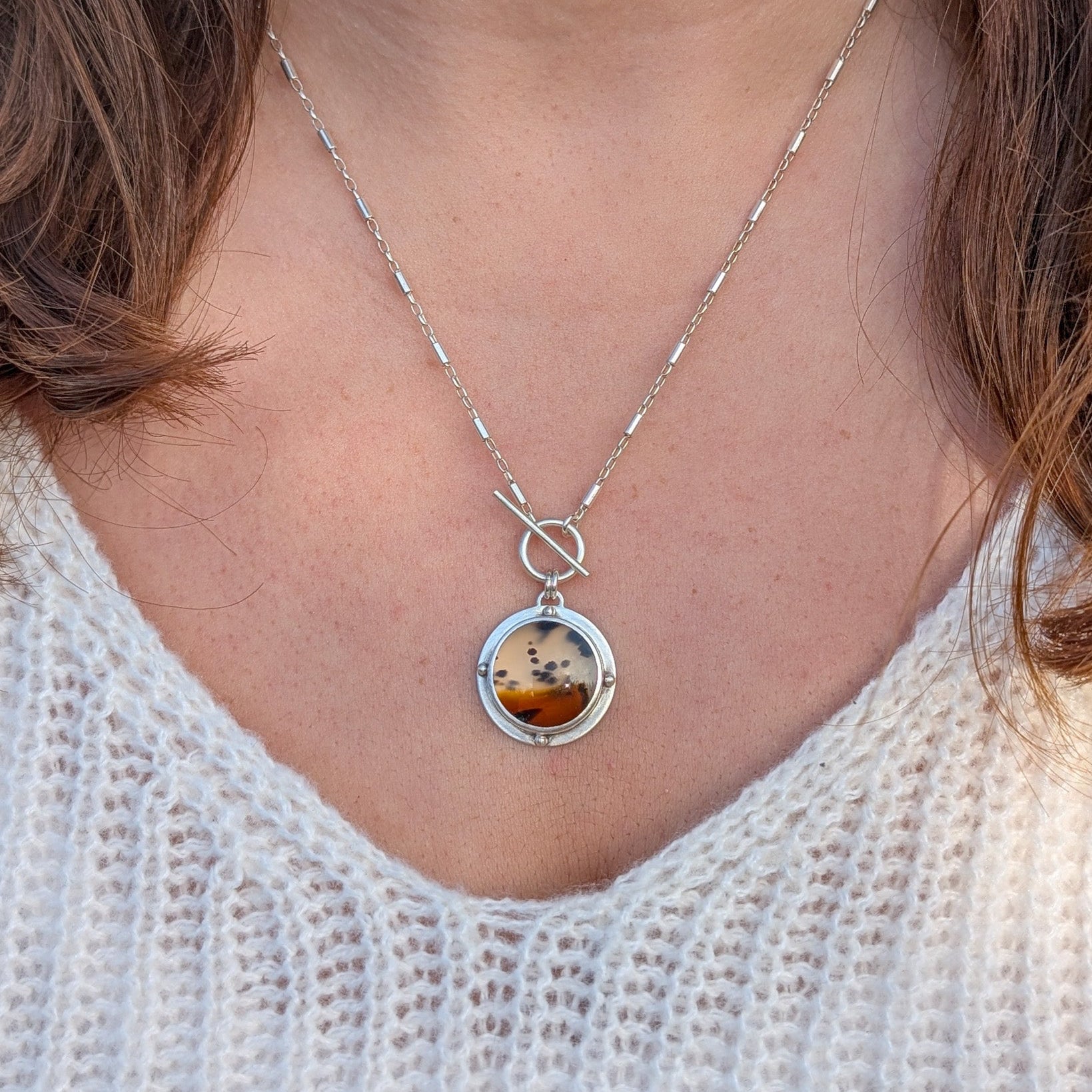 Colgante de plata con ágata de montana