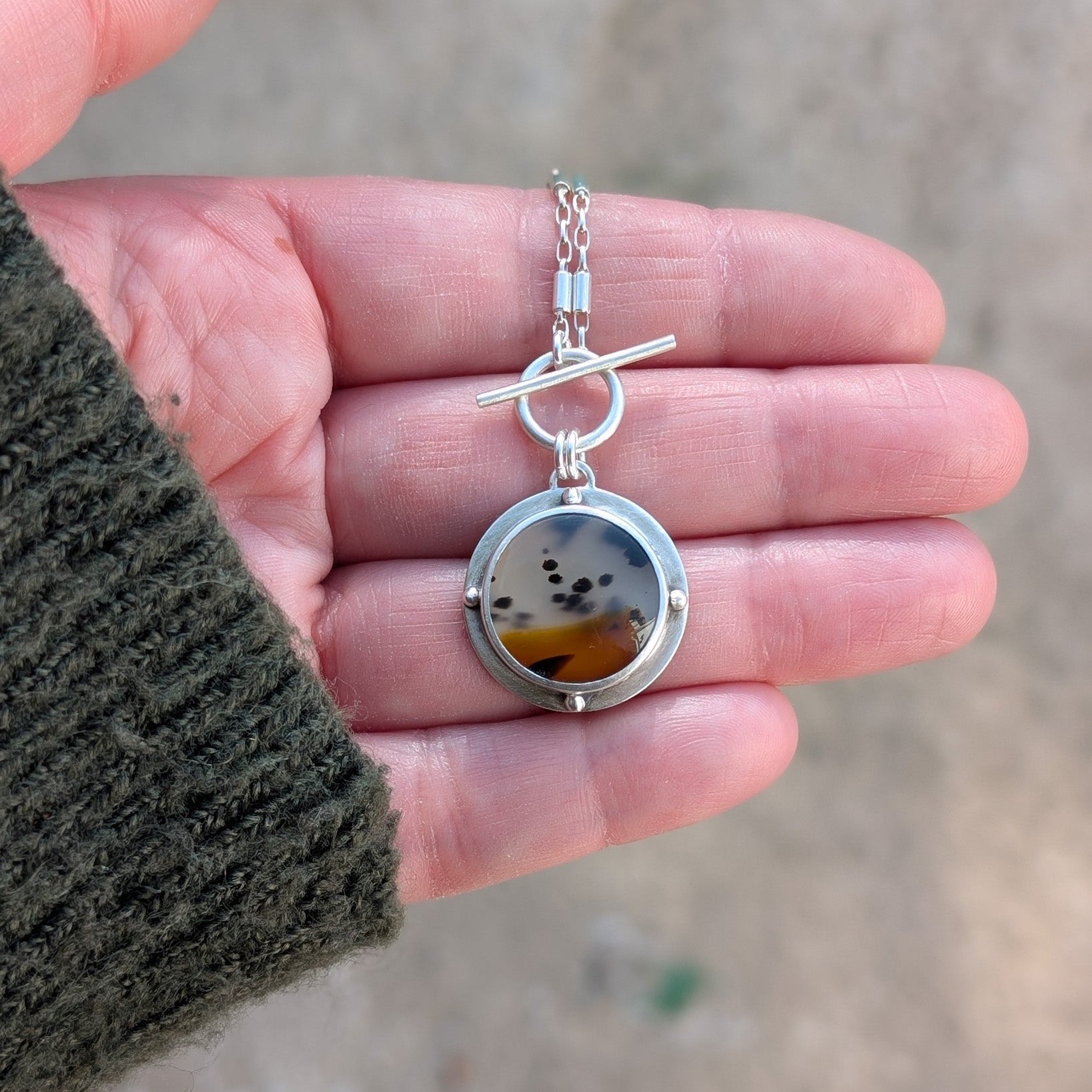 Colgante de plata con ágata de montana