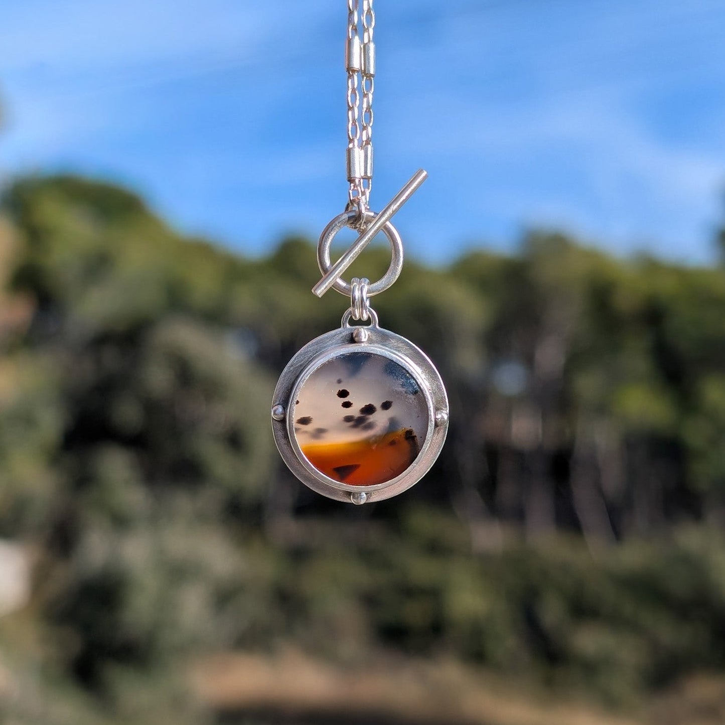 Colgante de plata con ágata de montana