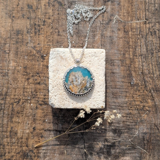 Colgante Arrecife con ágata pluma