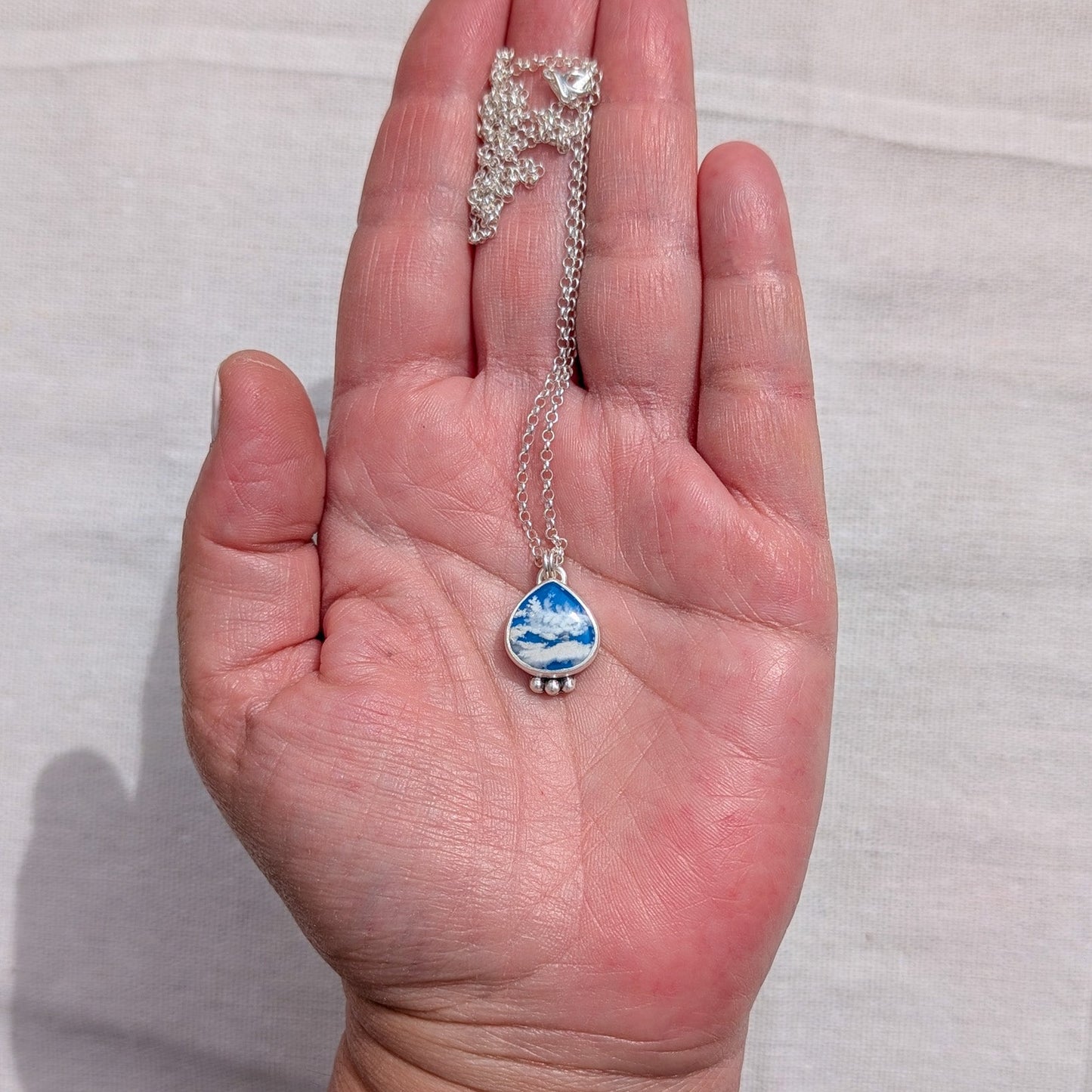 Colgante de plata Cielo con ágata pluma
