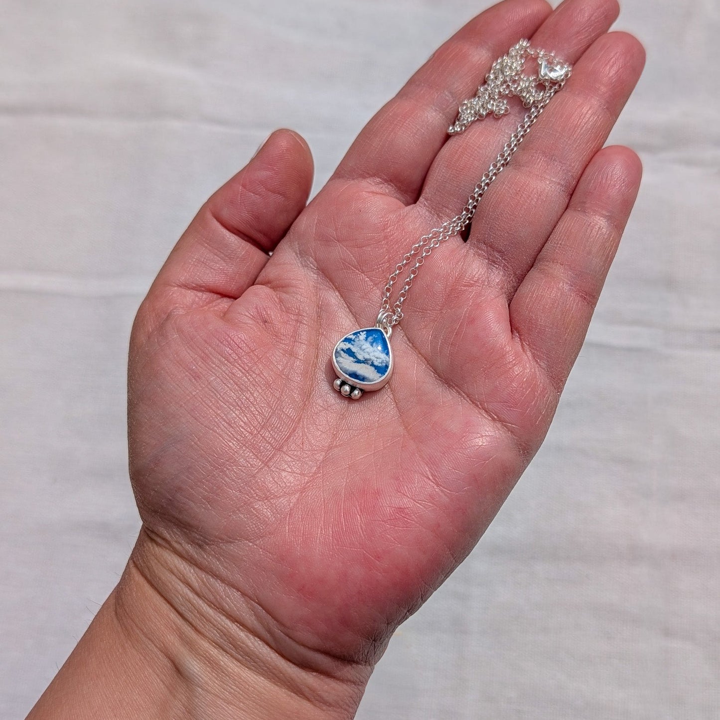Colgante de plata Cielo con ágata pluma