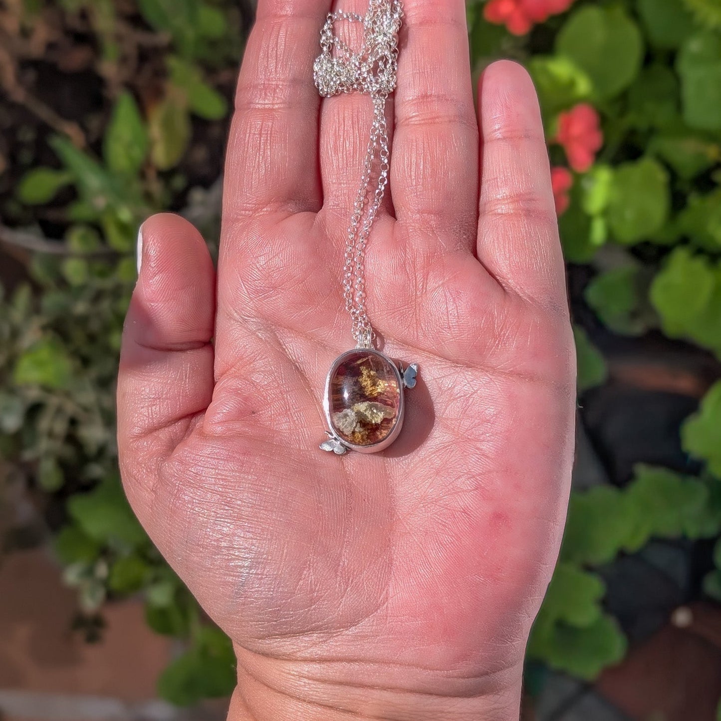 Colgante con Lodolita (Cuarzo Jardín)
