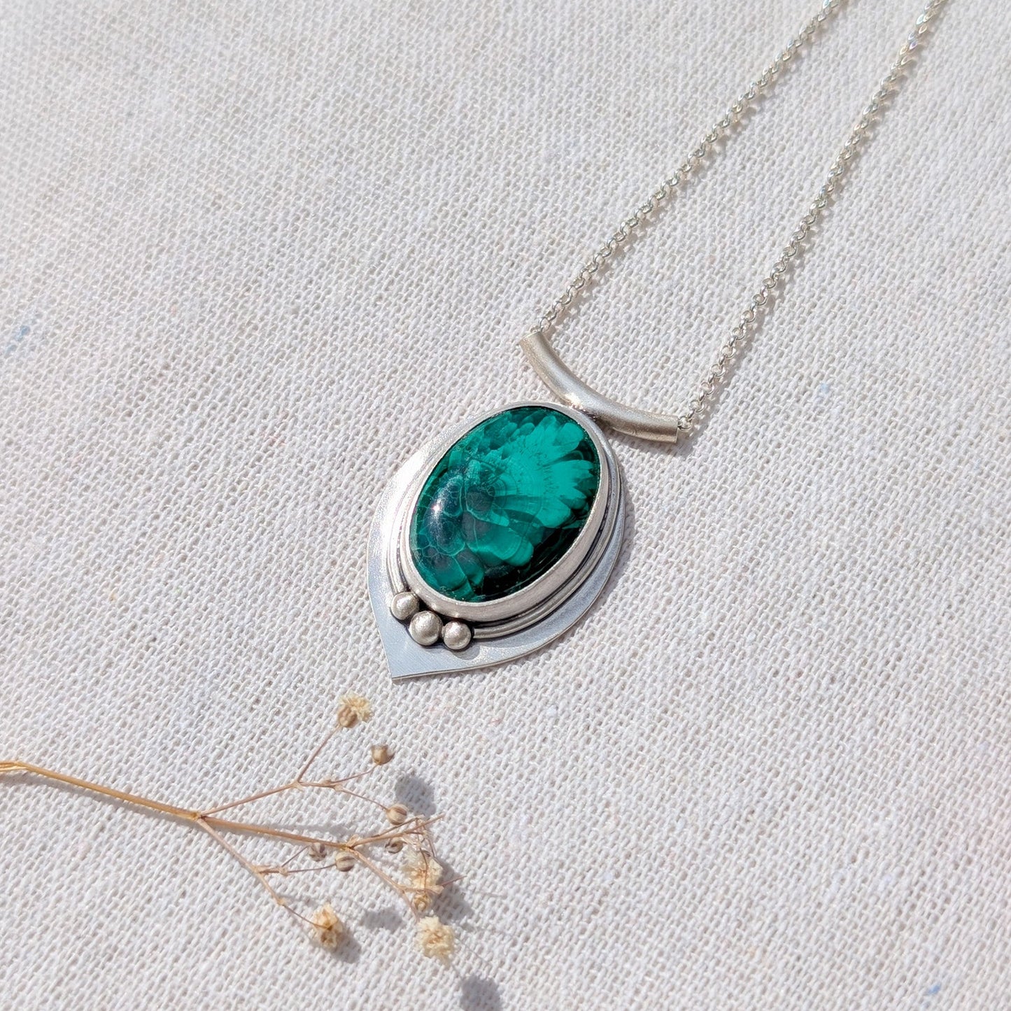 Colgante de plata con Malaquita