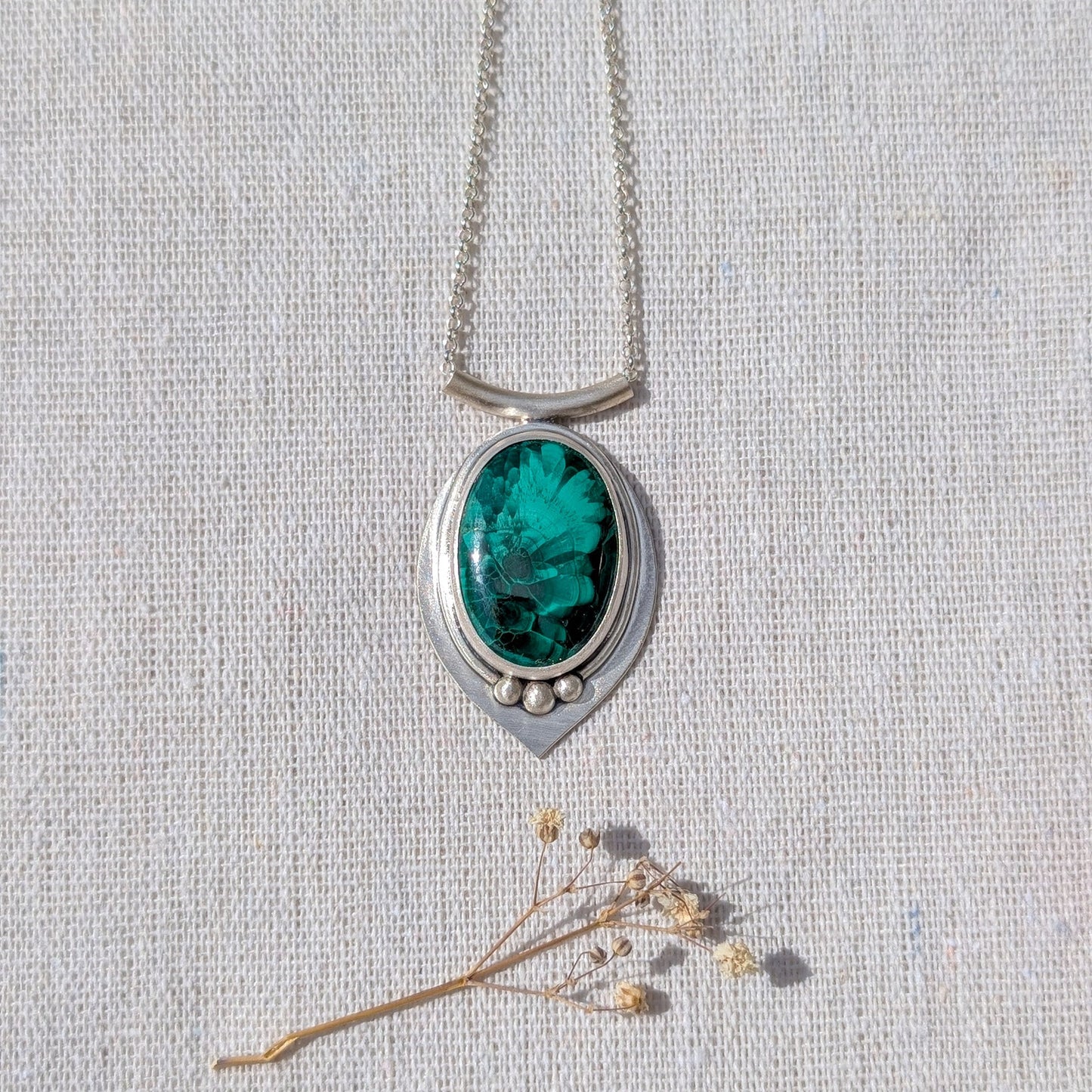 Colgante de plata con Malaquita