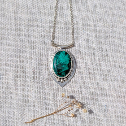 Colgante de plata con Malaquita