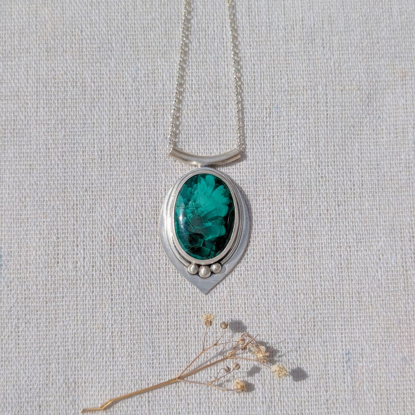 Colgante de plata con Malaquita