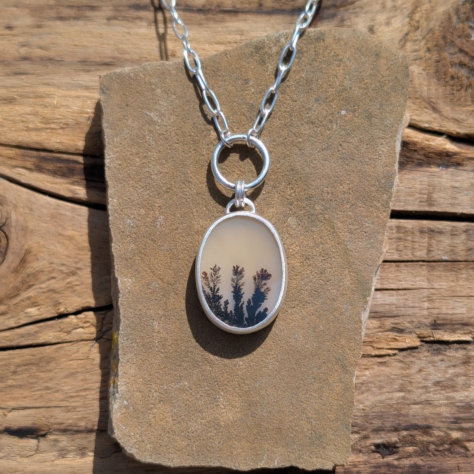 Colgante de plata con ágata dendrítica