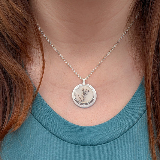 NATURE - Colgante de plata con ágata dendrítica